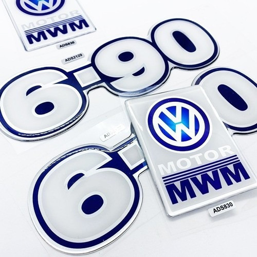 Imagem 4 de 5 de Kit Adesivos 6-90 Emblema Caminhão Volkswagen Mwm Resinado
