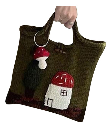 Bolso De Mano De Ganchillo Bolso De Mano Con Diseño De Casa