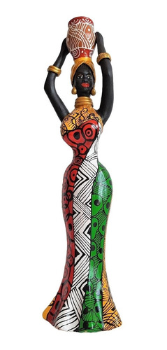 Imagem 1 de 6 de Boneca Africana Colorida Vaso Na Cabeça Artesanato Caruaru