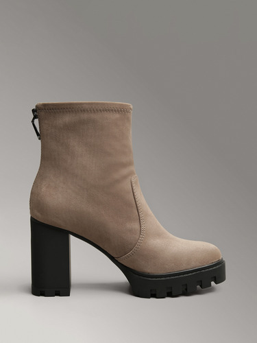 Botas Heel Platform Zip Beige Calvin Klein
