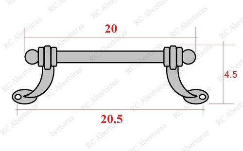 Imagen 2 de 6 de Tirador En Hierro Decorativo De 19.5 Cm