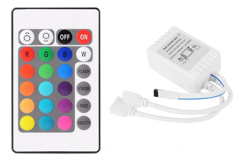 Controlador Led Dc12v Rgb Y Control Remoto De 24 Teclas, Con