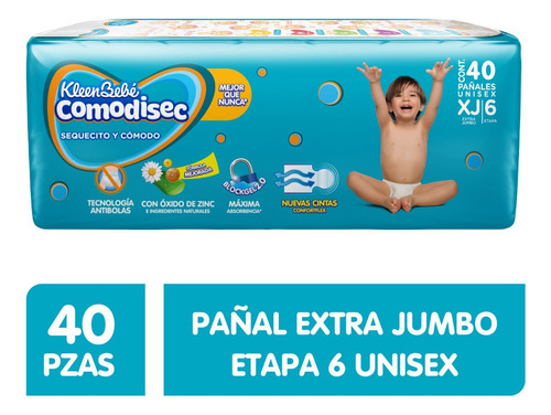 Pañales Kleenbebé Comodisec Etapa 6 Unisex 40 Piezas
