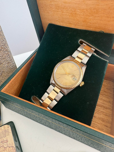 Reloj Rolex Date Combinado Ref 1505 34 Mm Full Set 1980 Gris Y Dorado Dorado Dorado (Usado)