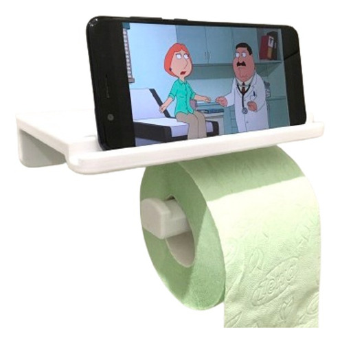 Soporte Para Papel Higienico Con Repisa Para Celular Llaves 