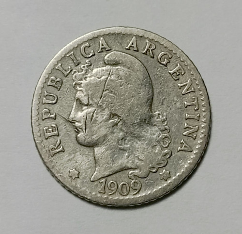 Argentina Escaso Níquel De 5 Centavos 1909- Km#34