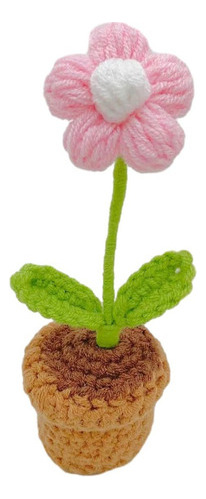 Flores De Ganchillo Hechas A Mano, Mini Plantas En Macetas