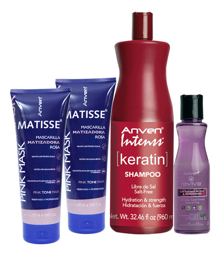 Kit De1 Shapoo Kerati 960ml +1 Seda De Uva+2 Mascarilla Rosa