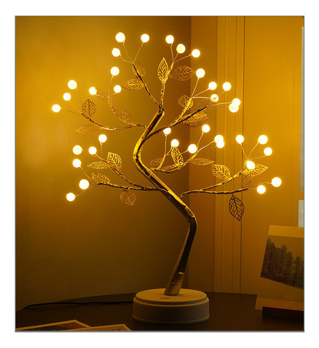 Luces Led Para Árbol De Navidad Con 36 Perlas Y Hojas Led .