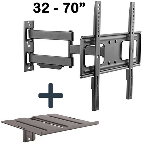 Imagen 1 de 8 de Soporte Tv Led De 32 A 70 Pulgadas + Soporte Canalera