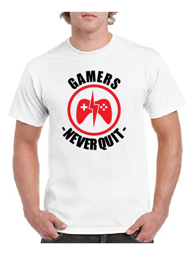 Playera - Gamers Never Quit Game Videogames Video Juegos V1