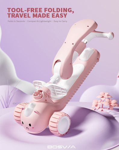 Scooter Infantil Ajustable Con Asiento 3 Ruedas Y Luz