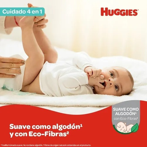 Imagen 3 de 5 de Toallas Humedas Huggies Cuidado 4 En 1 80 X 4 Unidades