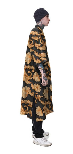 Imagem 2 de 4 de Kimono Haori Estampa Floral Verão Summer Black Gold Style
