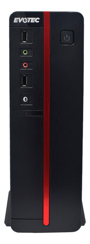 Evotec Gabinete Gamer EV-1011 RGB Tarjeta Madre M-ATX, Fuente de Poder MATX de 600W incluida Lector de CD, USB 2.0, SSD, Color rojo