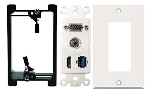 Hdmi Usb Vga Audio Placa De Pared Yomyrayhu Funciona Para Ci