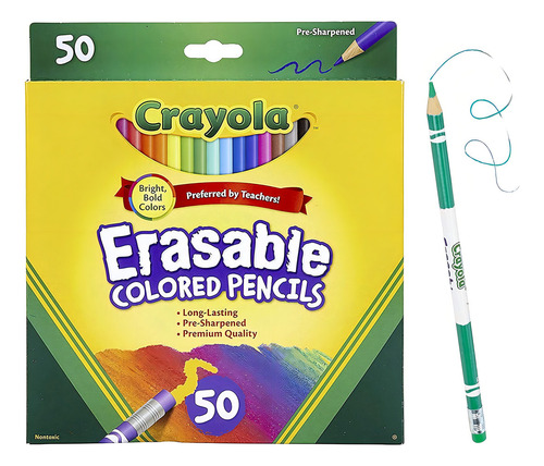 Lapices De Colores Crayola Erasable (50 Unidades)