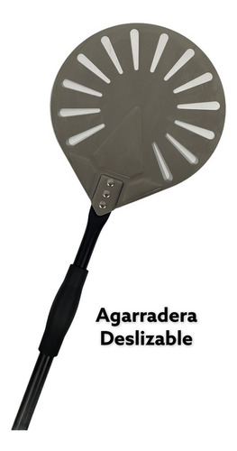Pala Para Pizza De Acero Inoxidable, Perforada 23ø X 142cm Color Plateado