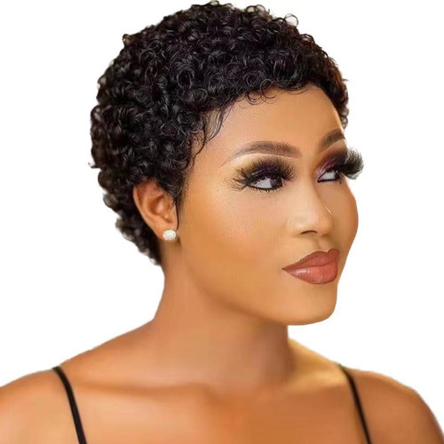 .. Pelucas Negras De Cabello Humano Natural, Rizado Y Afro