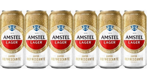 Cerveza Amstel Lager 473ml Pack X6 Zetta Bebidas