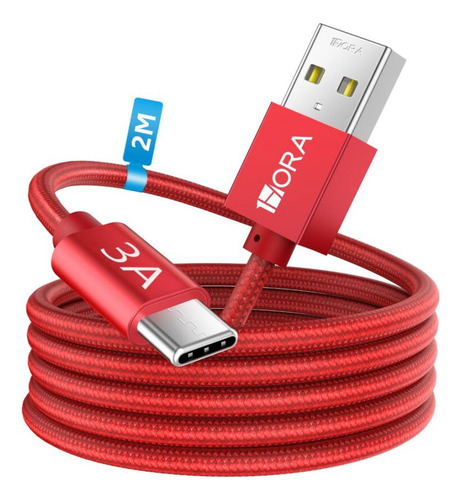 Cabo Carregamento 1hora Cabo Usb 2.0 A/c 3a 1m Vermelho