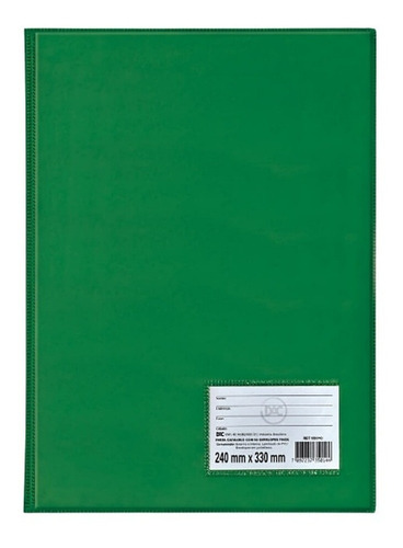 Pasta Catálogo A4 Dac Ofício 50 Envelopes Visor Escolha Cor Cor Verde