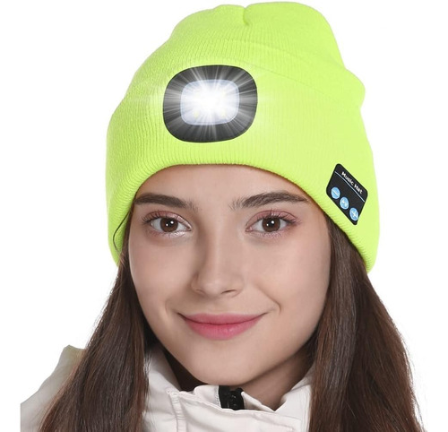 Gorro Bluetooth Con Luz, Gorra Led Unisex Con Auriculares, Y