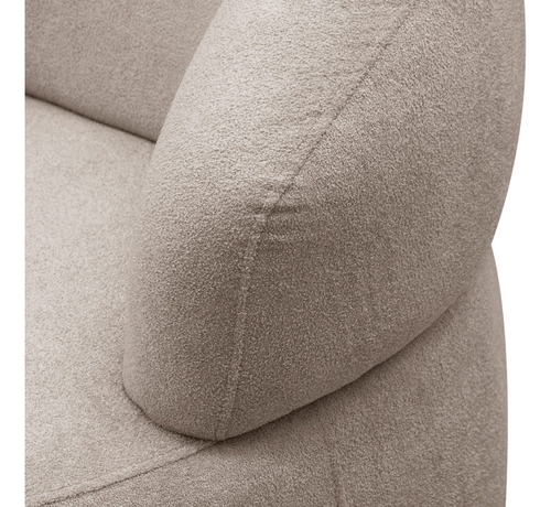 Kit 2 Poltronas Giratórias Sala Orgânico Carmen Bouclê Bege
