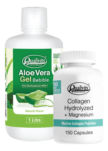 Aloe Vera Bebible + Colágeno Con Magnesio X 150 - Qualivits