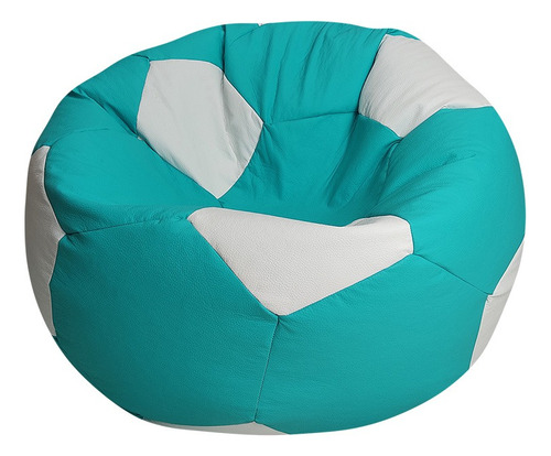 Sillón Puff Balón De Soccer Confortable Grande Blanco/negro