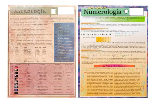  1 Guía Astrologia Y 1 Guía De Numerologia, Tamaño Carta