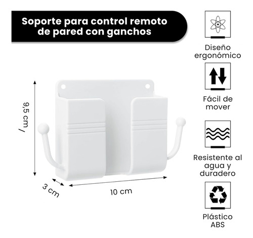 3pz Soporte Adhesivo Pared Celular Control Cargador Llaves