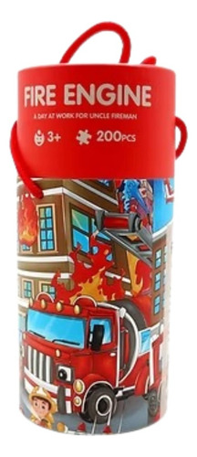Rompecabezas Infantil Bomberos 200 Piezas En Tubo Mazel Toys