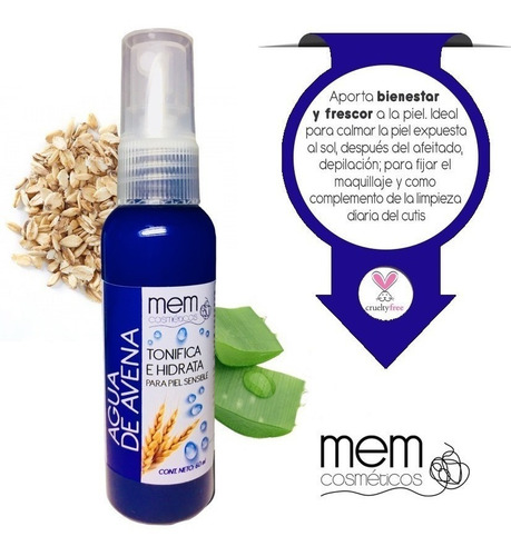 Imagen 2 de 3 de Tónico Facial, Agua De Avena (4pzs) (cruelty Free & Vegan)