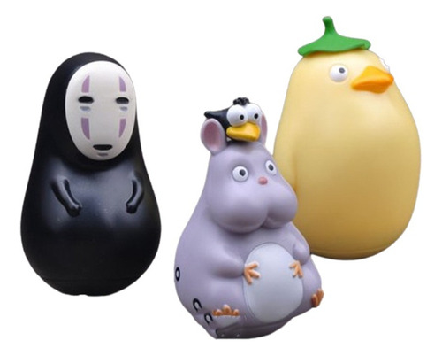 Hayao Miyazaki Manga Spirited Away Figurine Pião Copo 3pcs