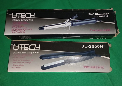 Plancha De Ceramica Utech + Rizador De Cabello Utech