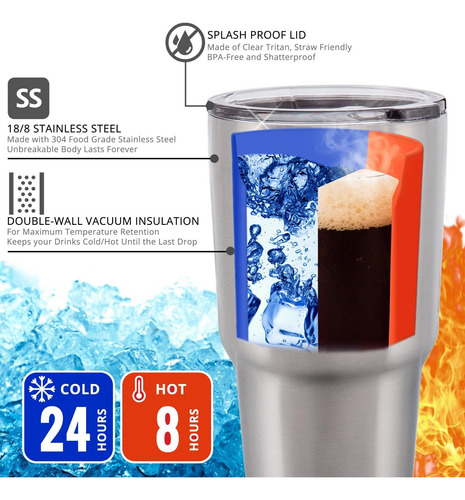 Taza De Viaje De Acero Inoxidable Con Mango De 30 Oz - 6 Pie
