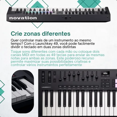 Novation/Launchkey 49 mk4 + MIDIケーブル Controlador Midi Usb Novation Launchkey 49 Mk4 | Frete grátis