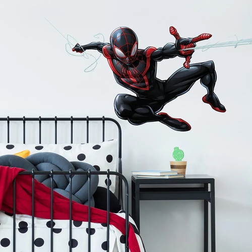 Imagem 1 de 1 de Adesivo De Parede Homem-aranha Miles Rmk3921gm Reutilizável