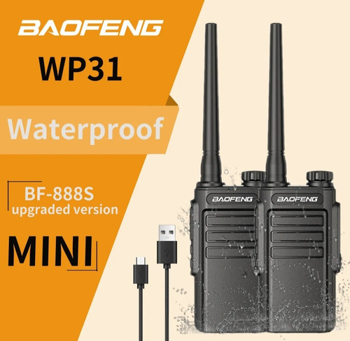 Radio Baofeng 888s Wp31 Resistente Al Agua Uhf 400-470 Usb 