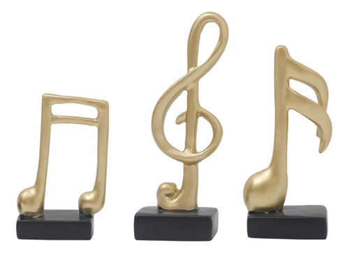 3x Estatuilla De Adorno De Símbolo De Música Moderna Para