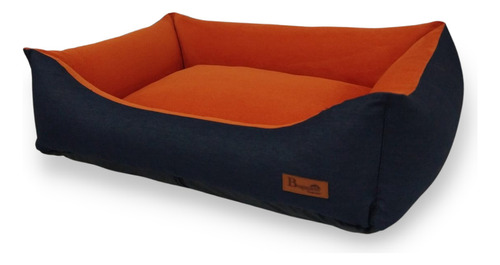 Cama Perro Gato Premium Impermeable Resistente 20 A 40 Kg Color Azul Naranja