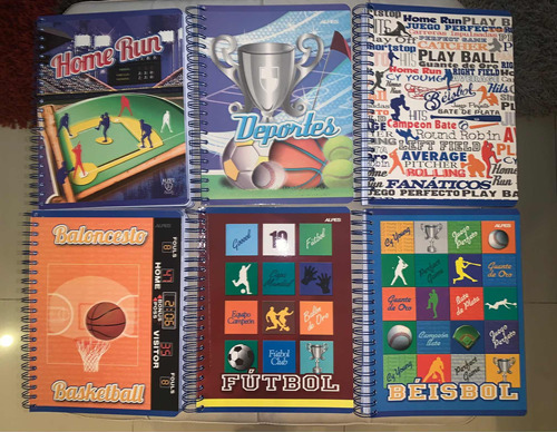 Libretas De Espirales Marca Alpes Linea Deportes 6 Materias