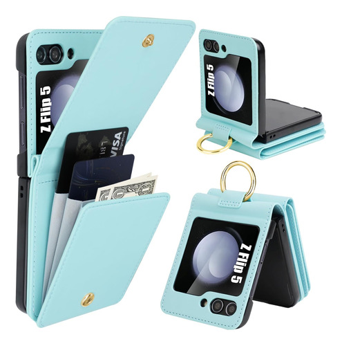 Funda Cartera Con Anillo Para Samsung Galaxy Z Flip 5 - G