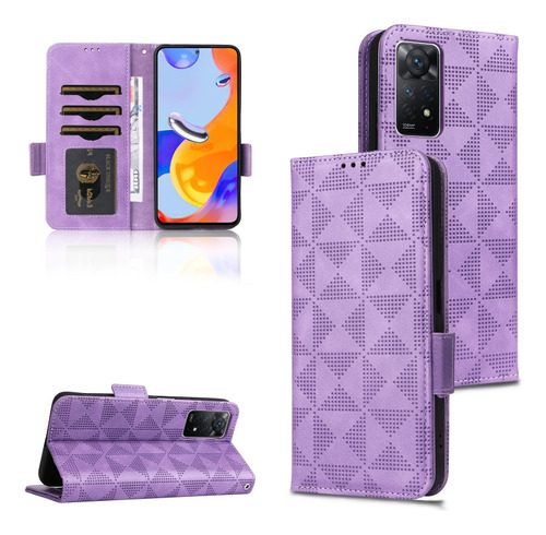 Funda De Piel Morada Para Xiaomi Redmi Note 11 Pro Global