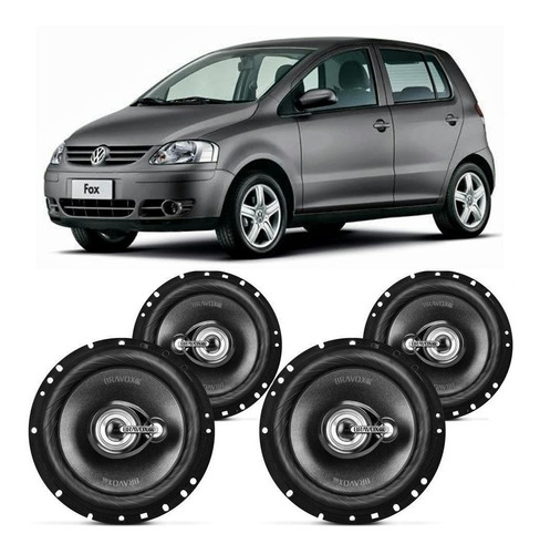 Falante Vw Fox 2003 A 2007 Bravox 240w Rms Automotivo Kit