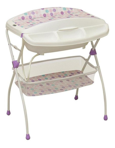 Bañera Para Bebe Prinsel Onda Plegable Con Cambiador Color Circulos Rosas