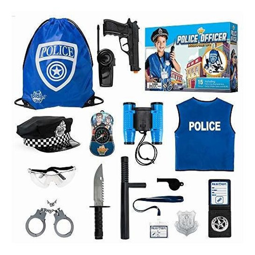 Oficial De Policía Kit De Juego De Roles 15 Piezas Pol...