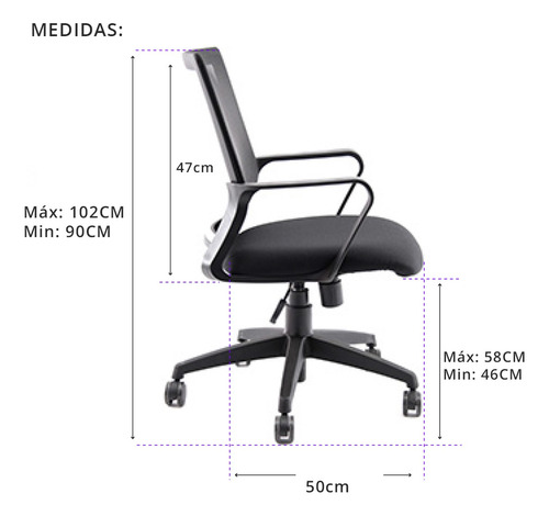 Silla Link Negra De Escritorio Gerencial