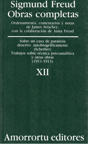 Obra Completa Sigmund Freud Xii Sobre Paranoia (am)